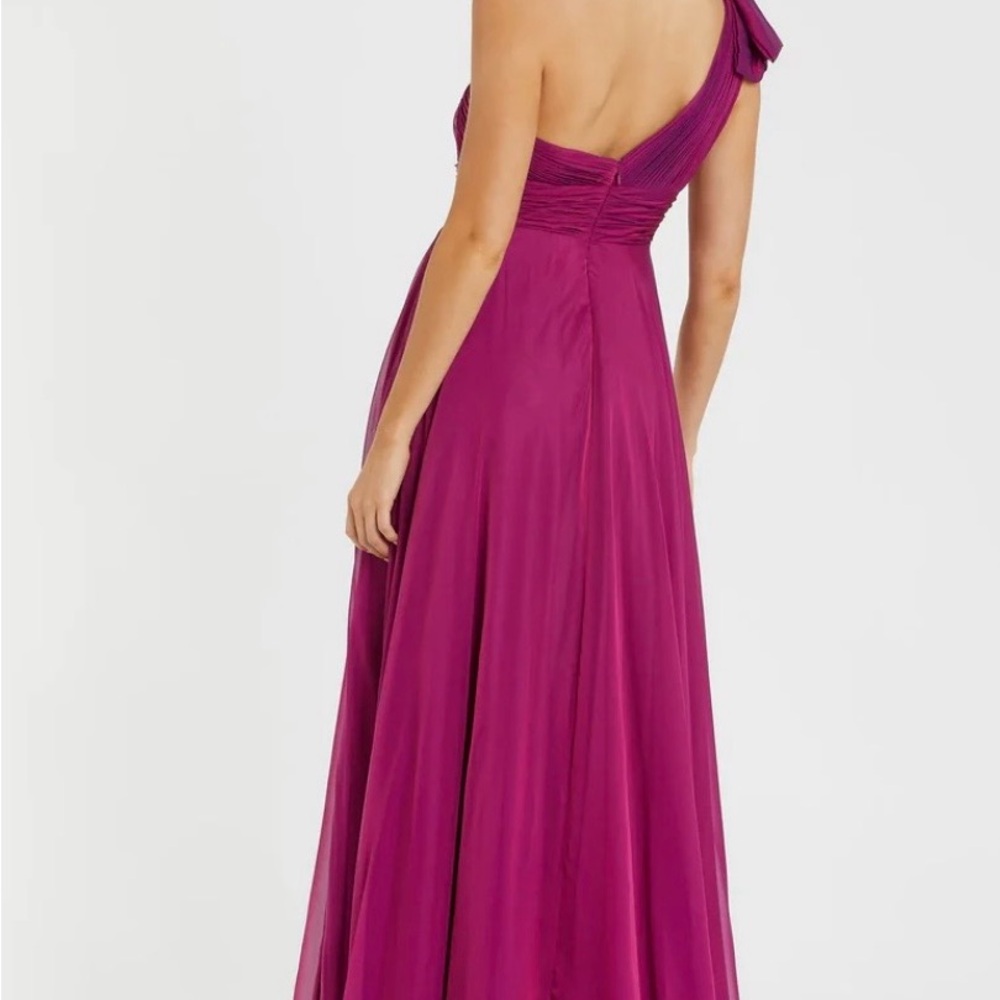 Mac Duggal Fuchsia One-Shoulder Dress - Picture 3 of 3